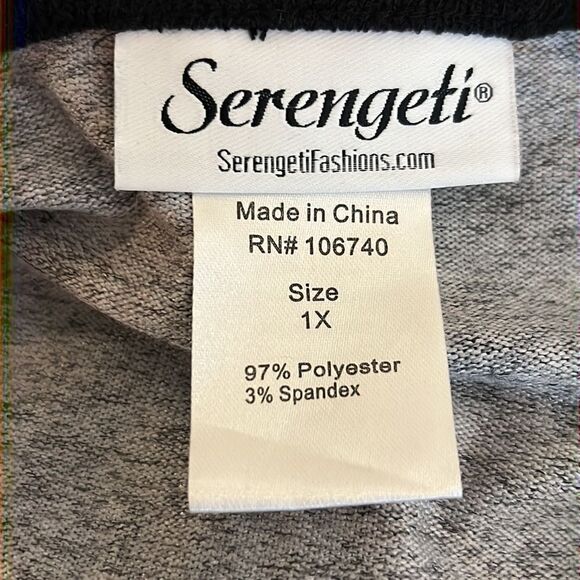 Serengeti Grey & Floral Mixed Pattern Sweater Dress - Size 1X - Picture 9 of 10
